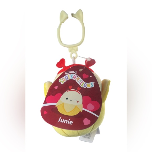 Squishmallows  Junie Yellow Plush Banana Keychain Bag Clip NWT - Picture 3 of 5